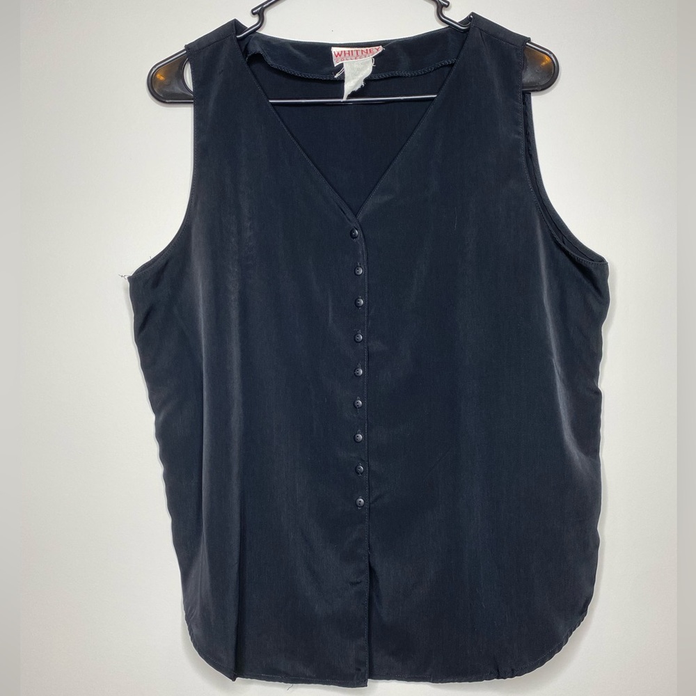 Whitney Collection Black Button Up Vest Size XL